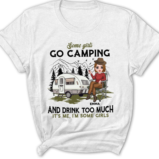 Camping And Drink - Personalized Custom Women's T-shirt