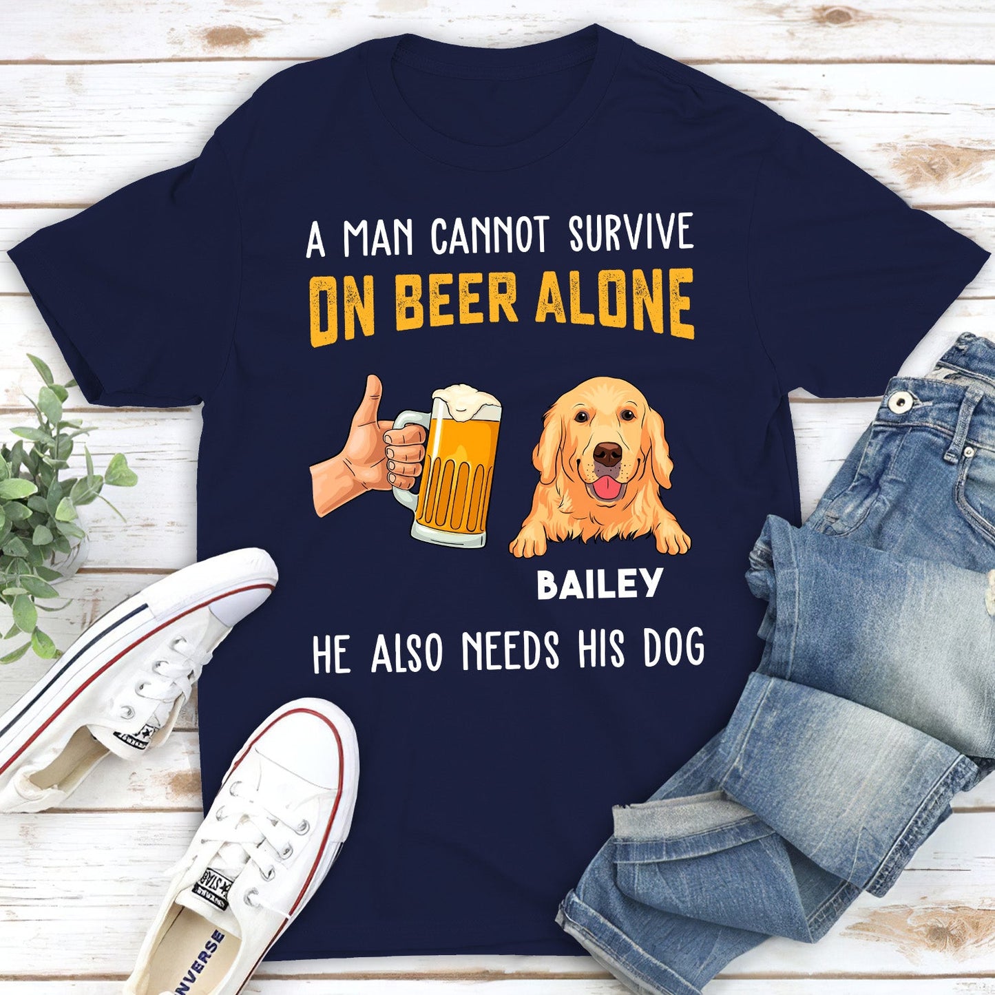 Also Need Dog - Personalized Custom Unisex T-shirt - Gift For Beer Lovers