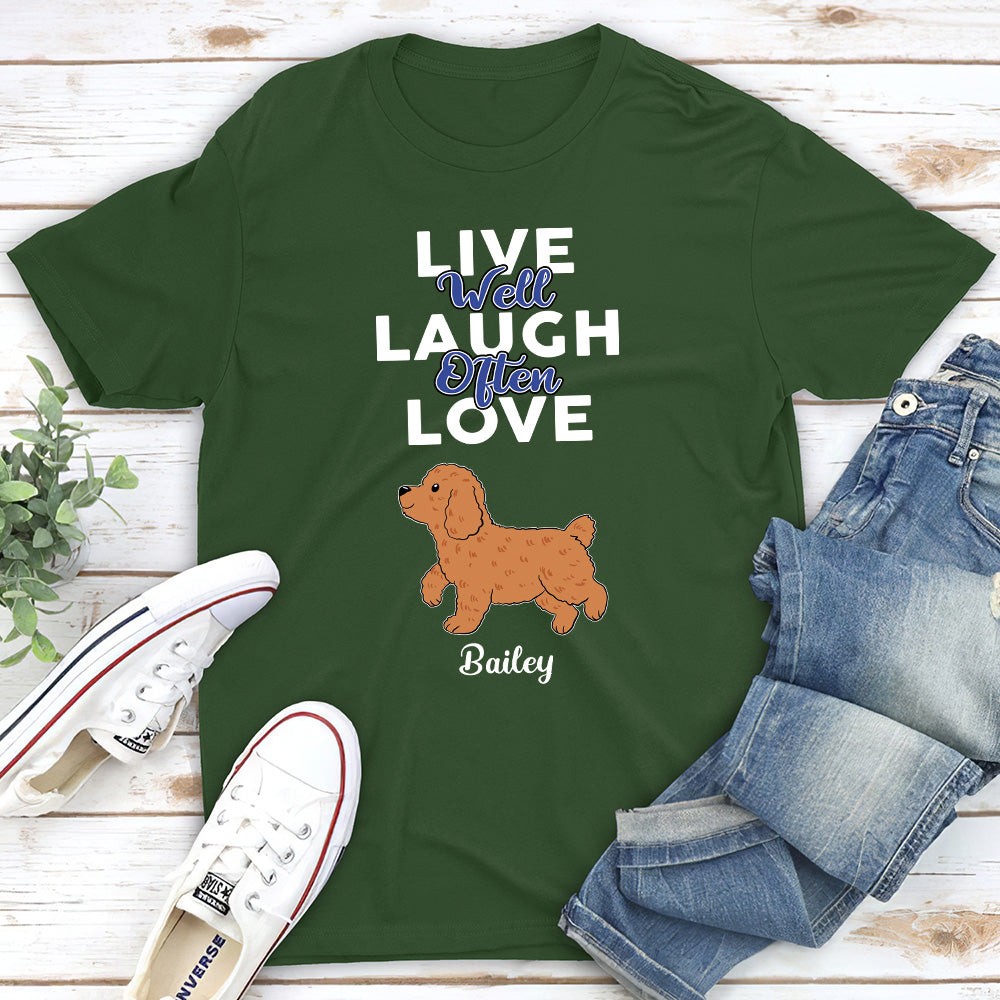 Live Well Laugh Often - Personalized Custom Unisex T-shirt