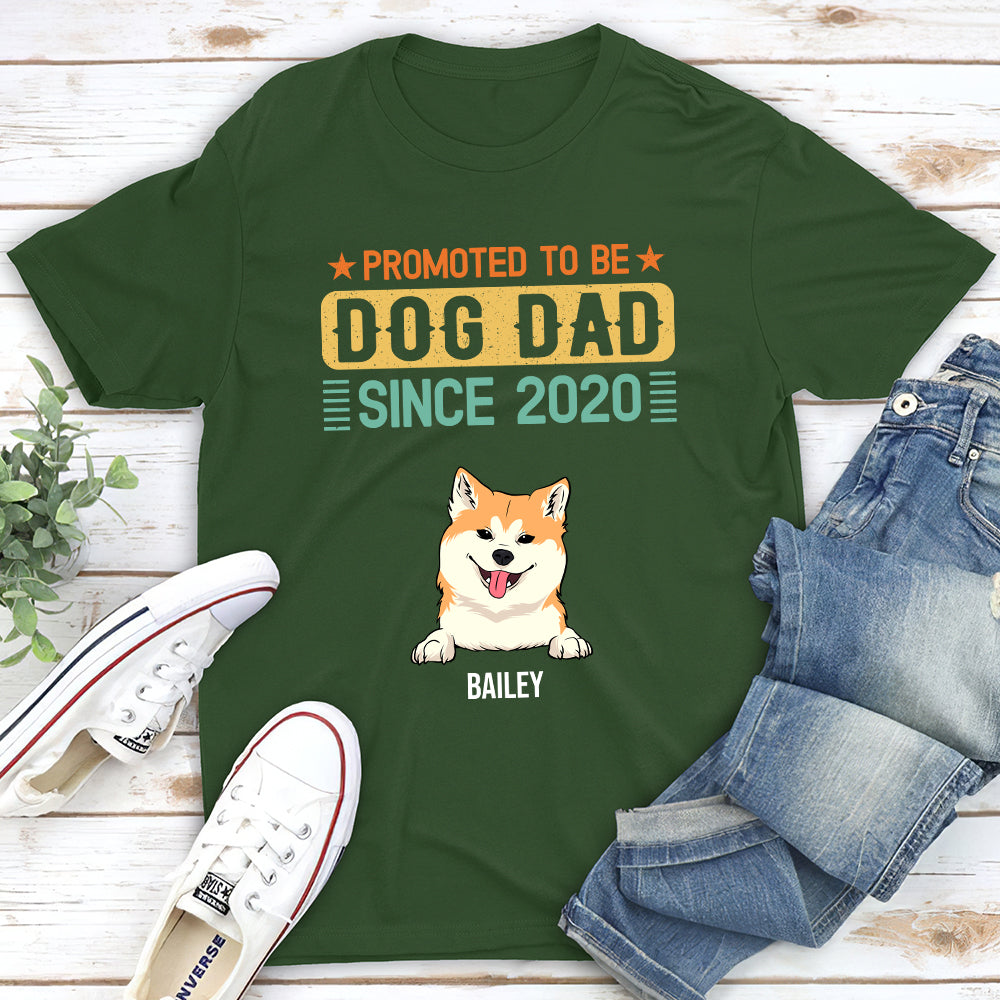 Promoted To Dog Dad - Personalized Custom Unisex T-shirt