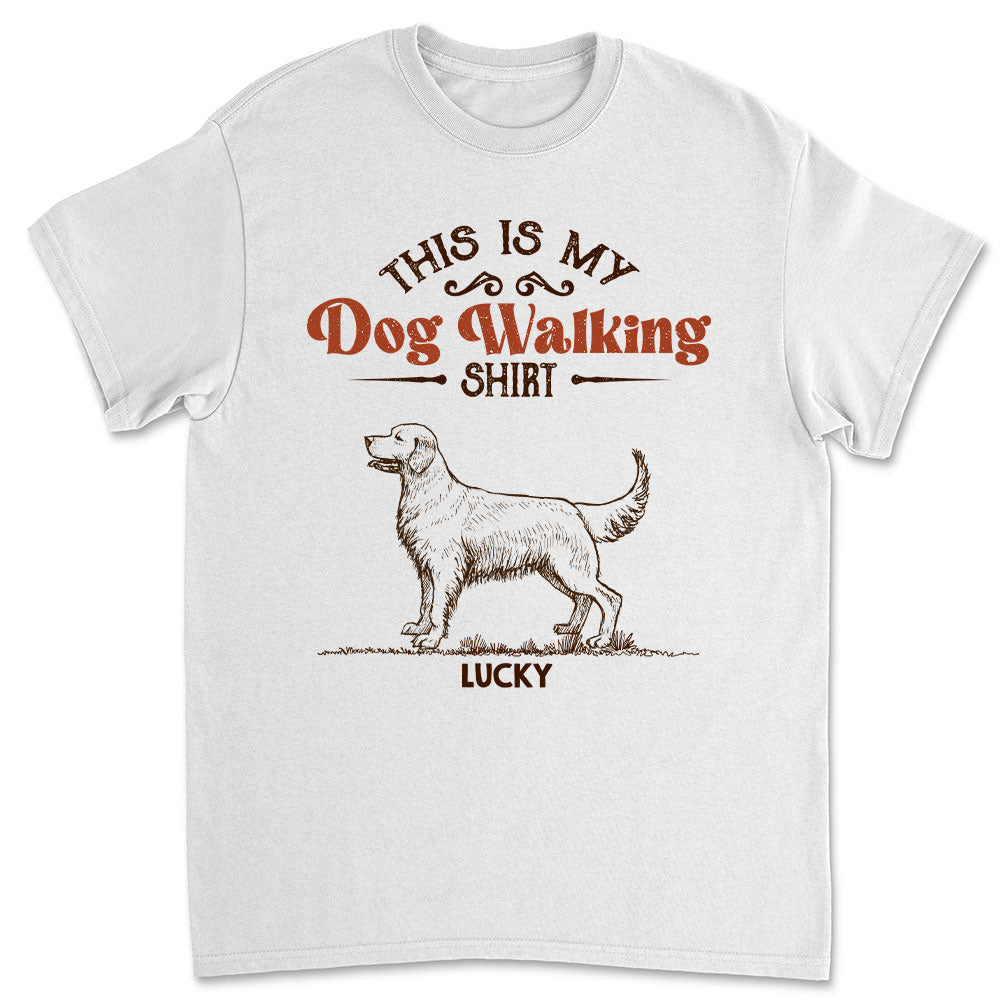 Vintage Dog Walking Shirt - Personalized Custom Unisex T-shirt