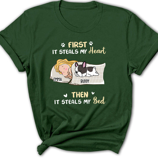 Dog Steal My Bed - Personalized Custom Women's T-shirt
