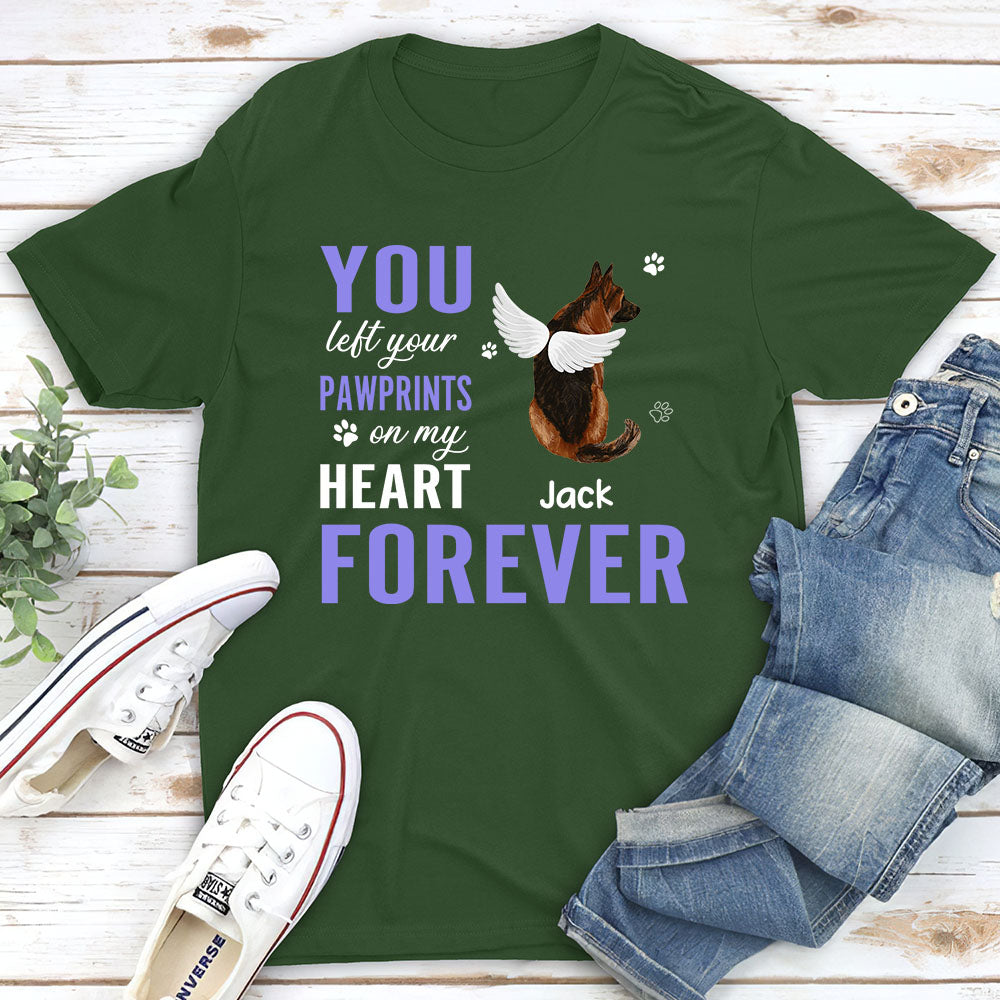 You Left Your Pawprints - Personalized Custom Unisex T-shirt