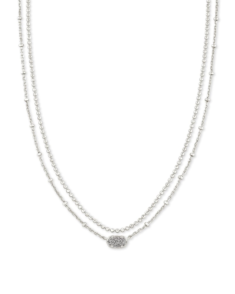 Kendra Scott Emilie Multi-Strand Necklace in Platinum Drusy