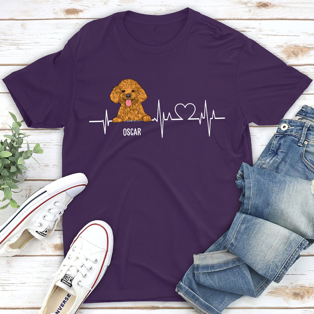 Dog Heartbeat 2 - Personalized Custom Unisex T-shirt