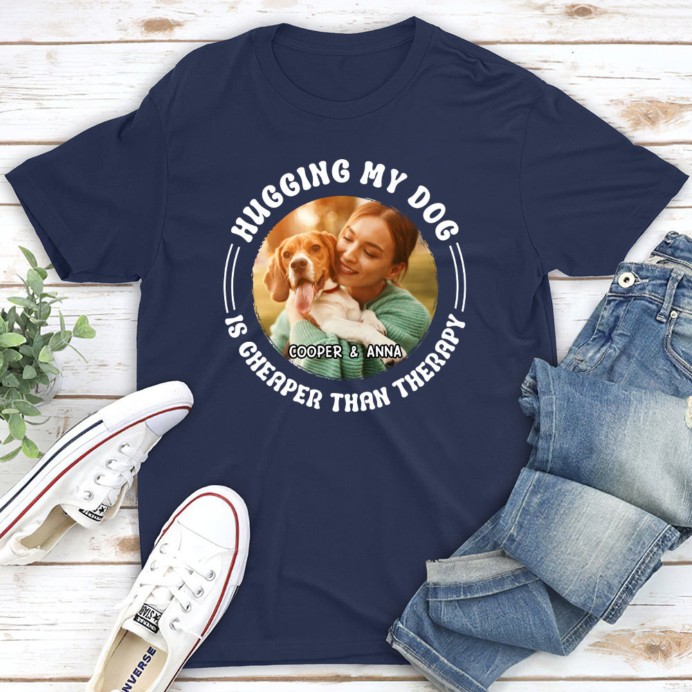 Hugging My Dog Photo - Personalized Custom Unisex T-shirt