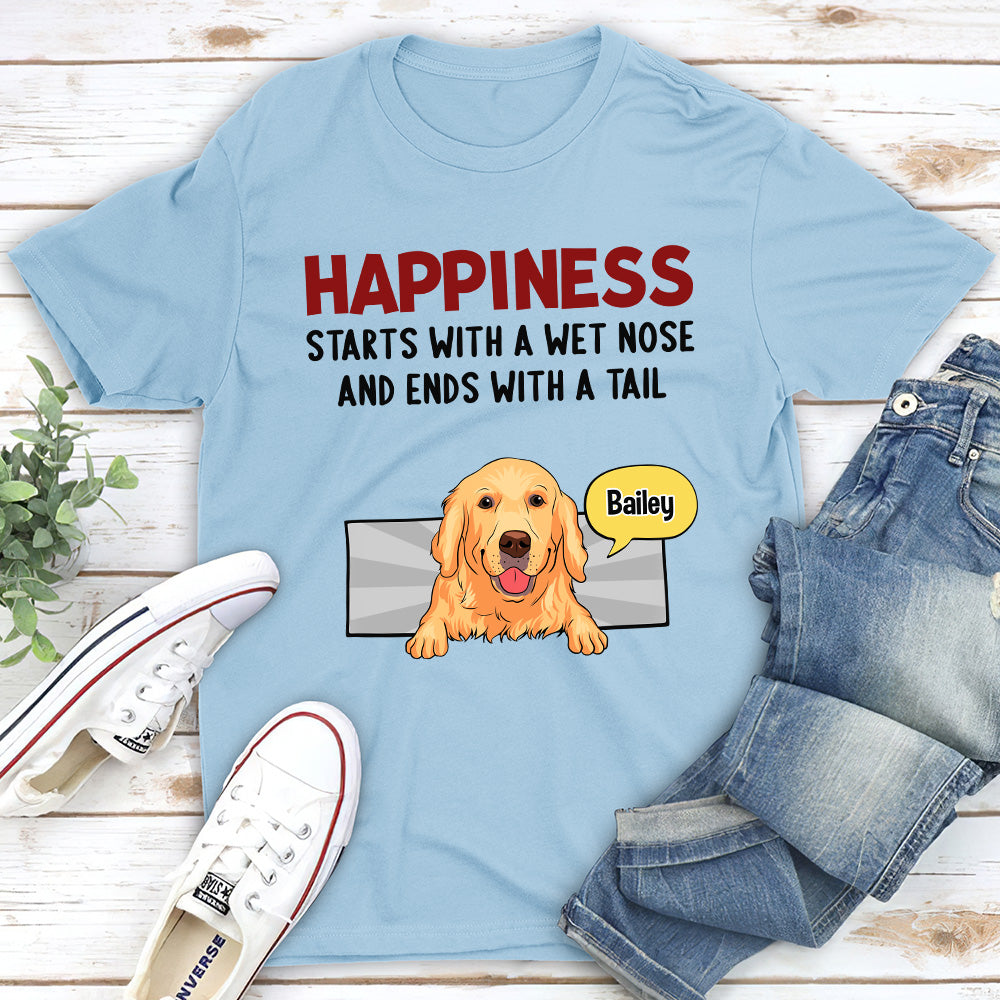 Happiness Starts With - Personalized Custom Unisex T-shirt