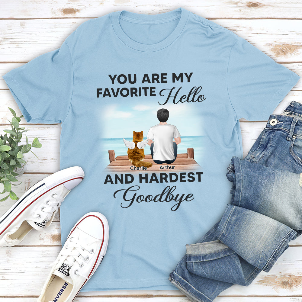 My Favorite Hello Memorial Cat - Personalized Custom Unisex T-shirt