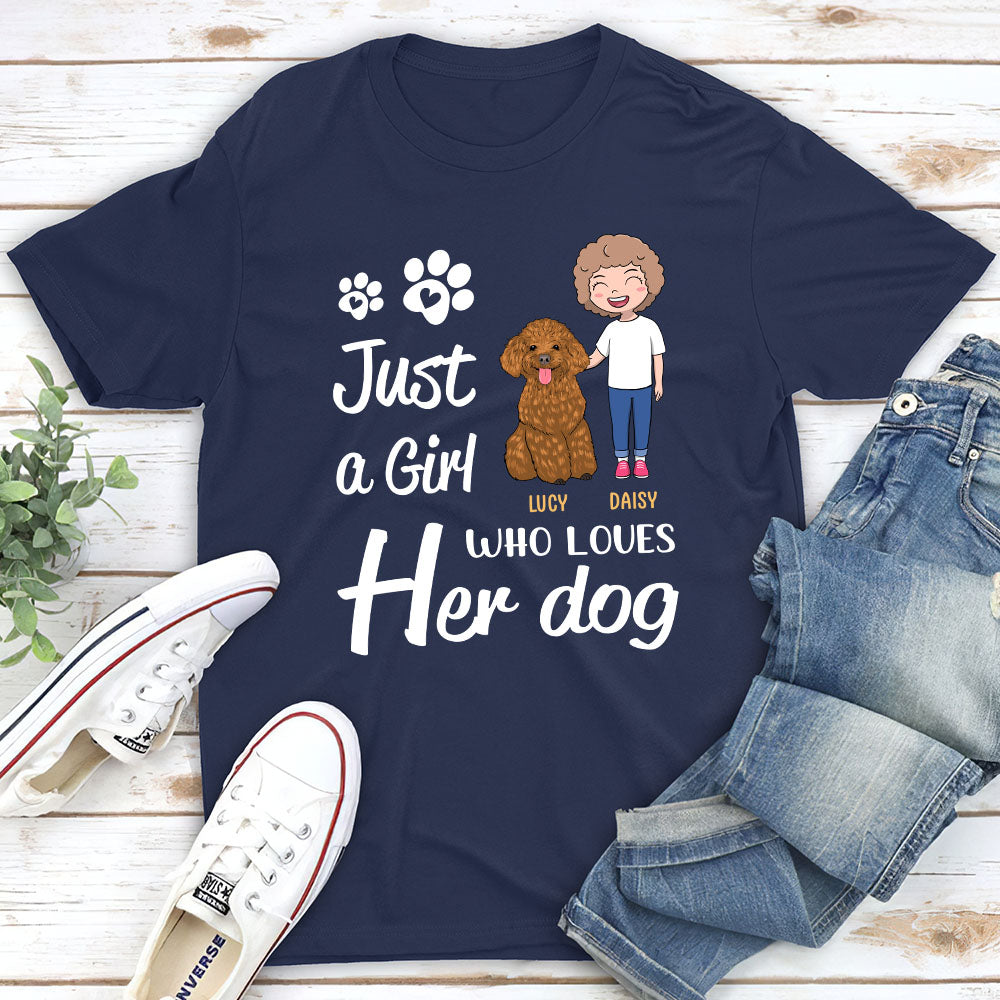 Girl Loves Dogs - Personalized Custom Unisex T-shirt