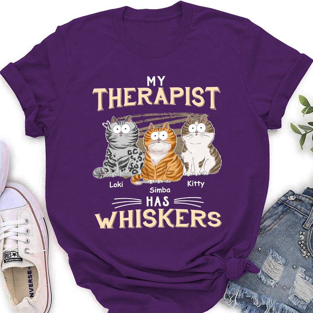 My Therapist Has Whiskers - Personalized Custom Women's T-shirt