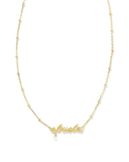 KENDRA SCOTT- Abuela Gold Pendant Necklace in White Pearl