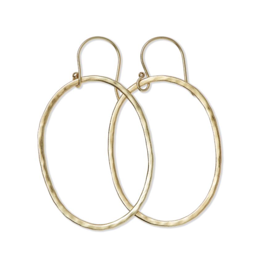 HAMMERED OVAL EARRINGS