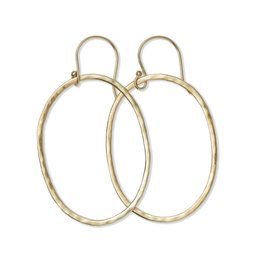 HAMMERED OVAL EARRINGS