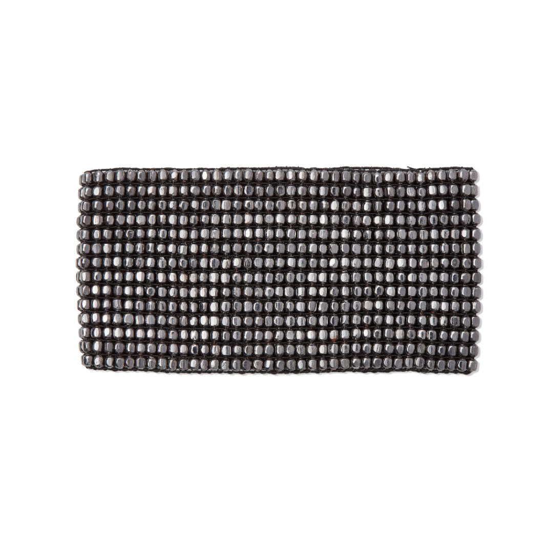 BEADED STRETCH GUNMETAL BRACELET| JEWELRY