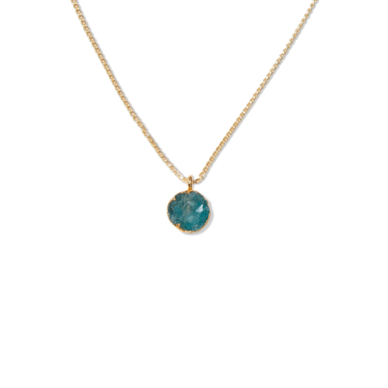 DRUSY PENDANT NECKLACE BLUE