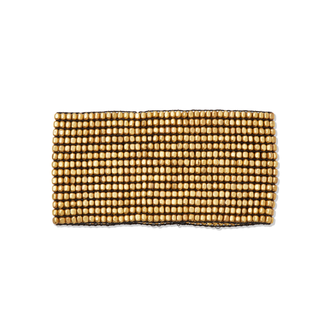 BEADED STRETCH BRASS BRACELET| JEWELRY