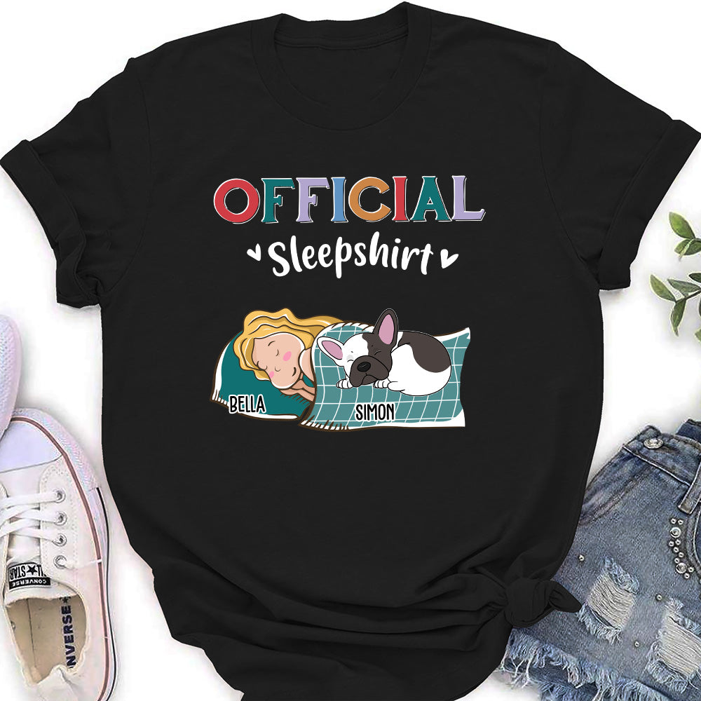 Dog Curled Up Sleepshirt - Personalized Custom Women's T-shirt