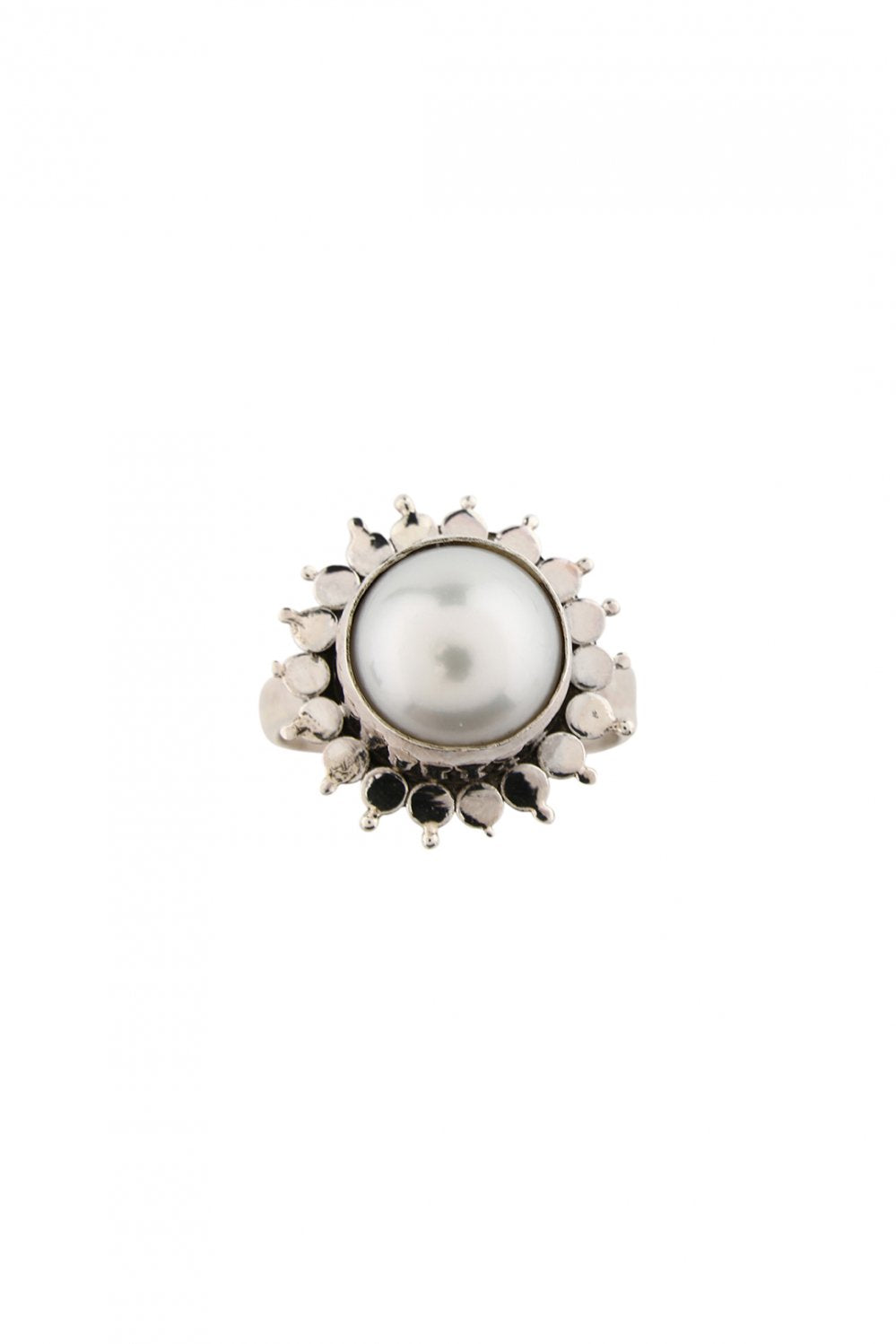 Ring Round Sun Setting Freshwater Pearl