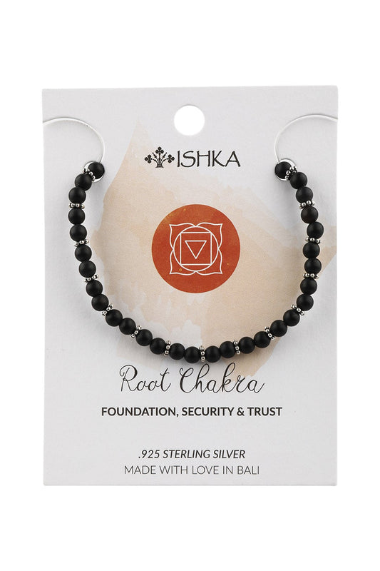 Chakra Gemstone Bead Silver Bracelet