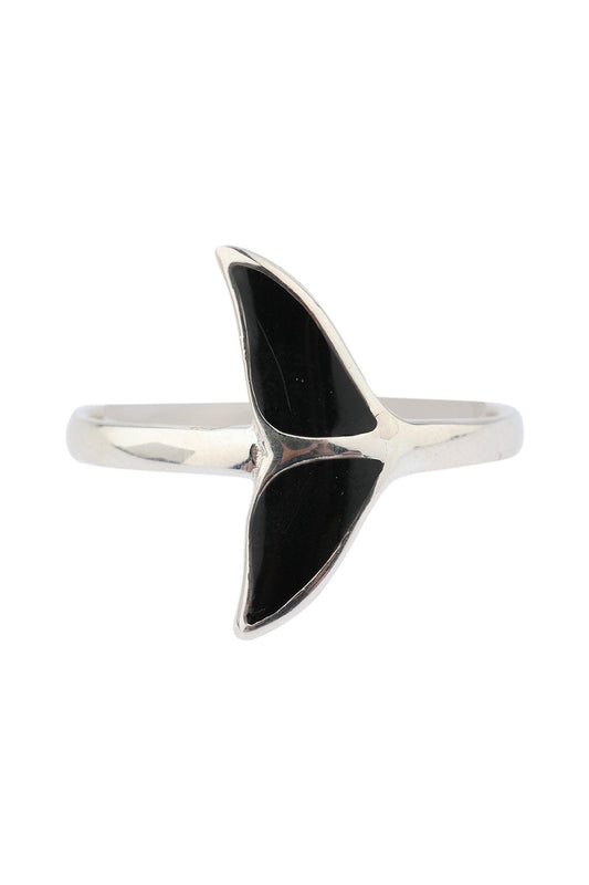 Whale Tail Epoxy Silver Ring