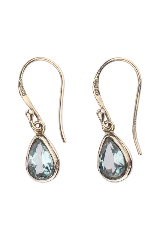 Blue Topaz Teardrop Silver Earrings