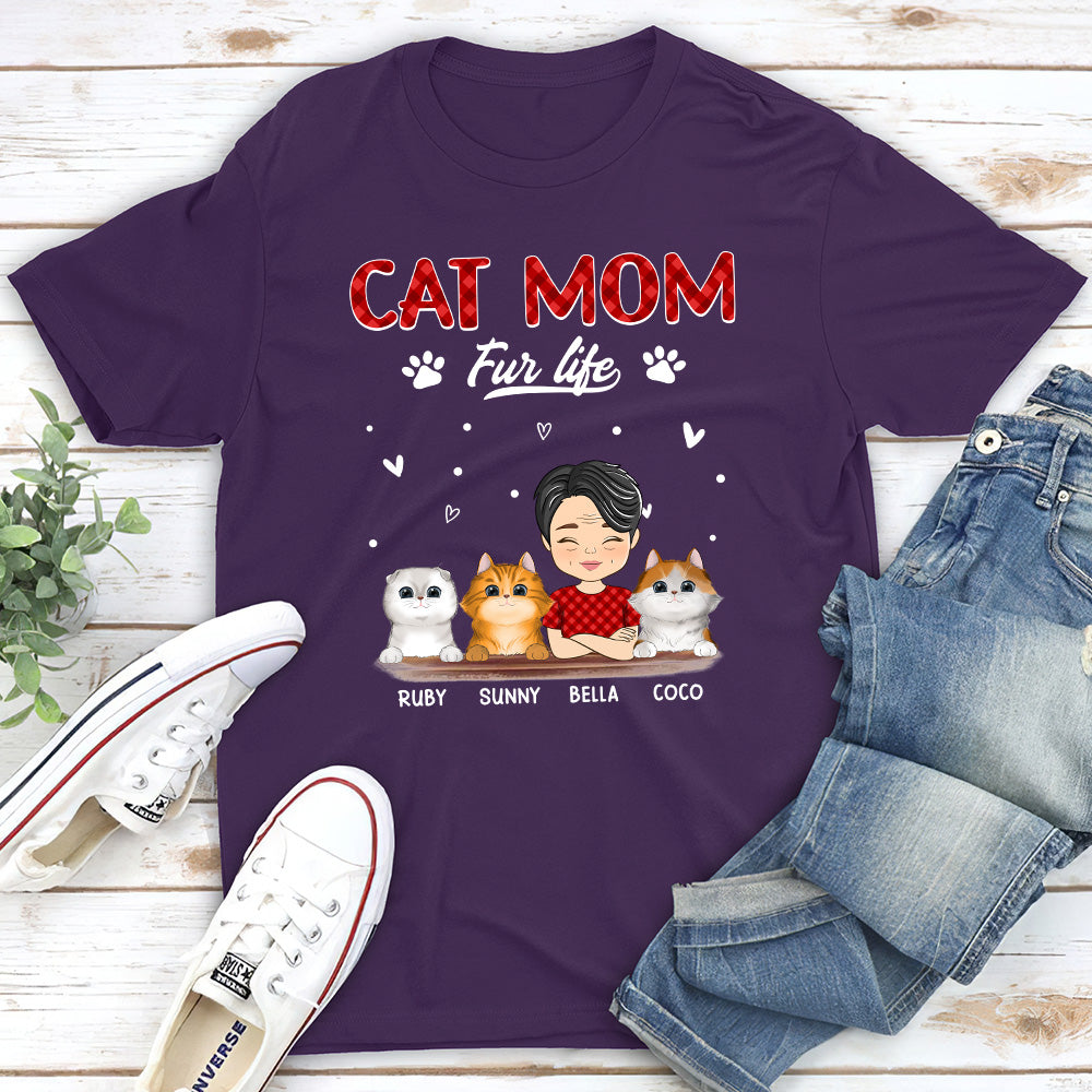 Cat Mom Fur Life - Personalized Custom Unisex T-shirt