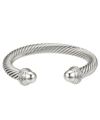 Crystal & Cable Cuff Bracelet