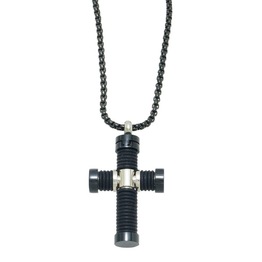 Stainless Steel Tube Cross Necklace