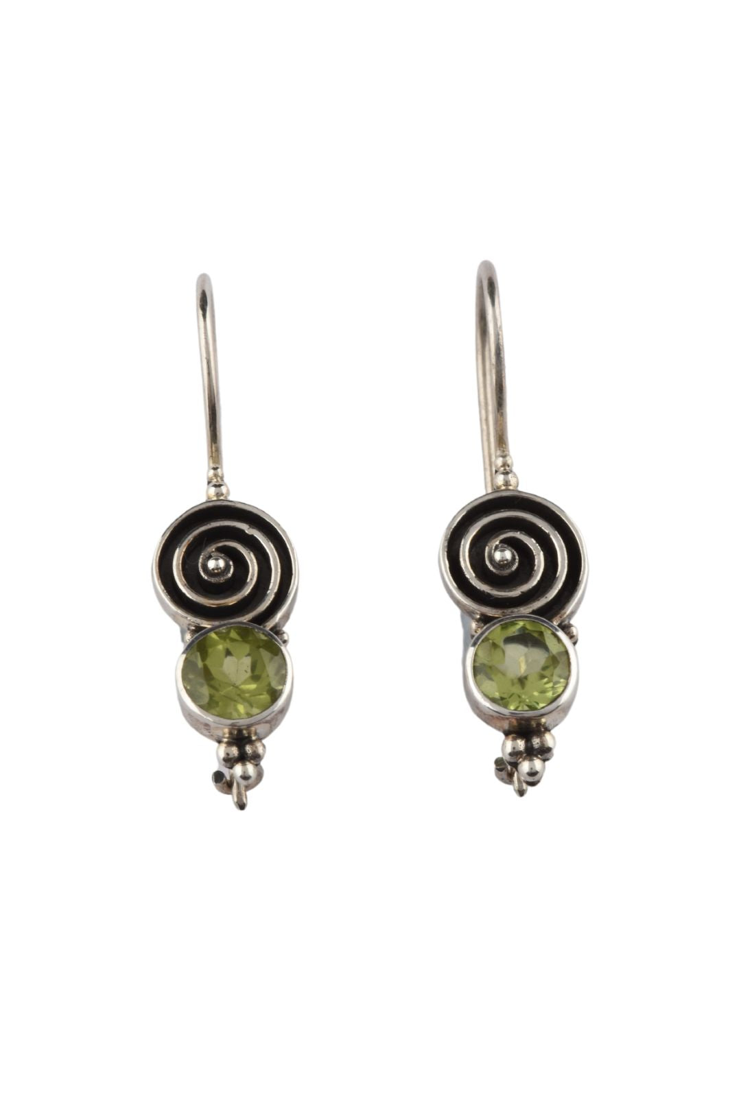 Earrings Hook Swirl Oxi Peridot