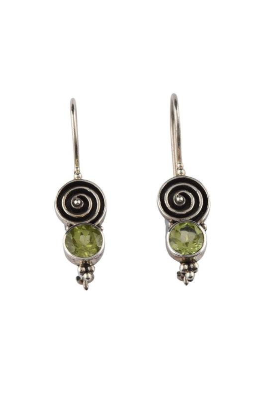 Earrings Hook Swirl Oxi Peridot