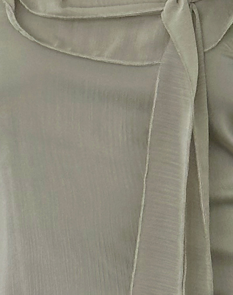 Binita Mini Dress In Chiffon Olive