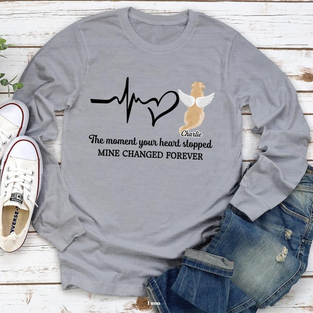 The Moment Your Heart Stopped - Personalized Custom Long Sleeve T-shirt