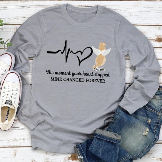 The Moment Your Heart Stopped - Personalized Custom Long Sleeve T-shirt