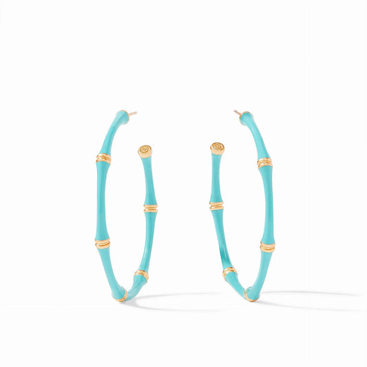 Bamboo Hoop Gold Bahamian Blue
