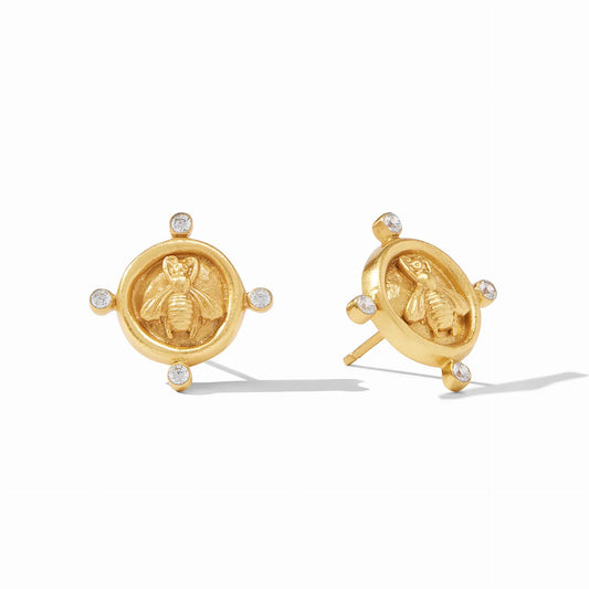 Bee Cameo Stud Gold CZ