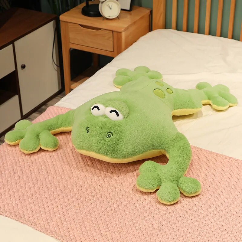 Frog Plush Toy Big Green Real Life Simulation Lying Frogs Stuffed Soft Cartoon Animal Pillow Birthday Christmas Gift For Kids ShopOnlyDeal