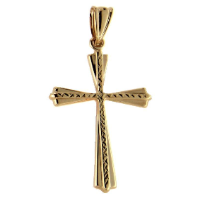 LUKA GOLD- 14kt Diamond Cut Cross Pendant