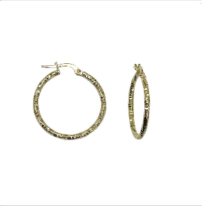 LUKA GOLD- 10kt Diamond Cut Hoop Earring