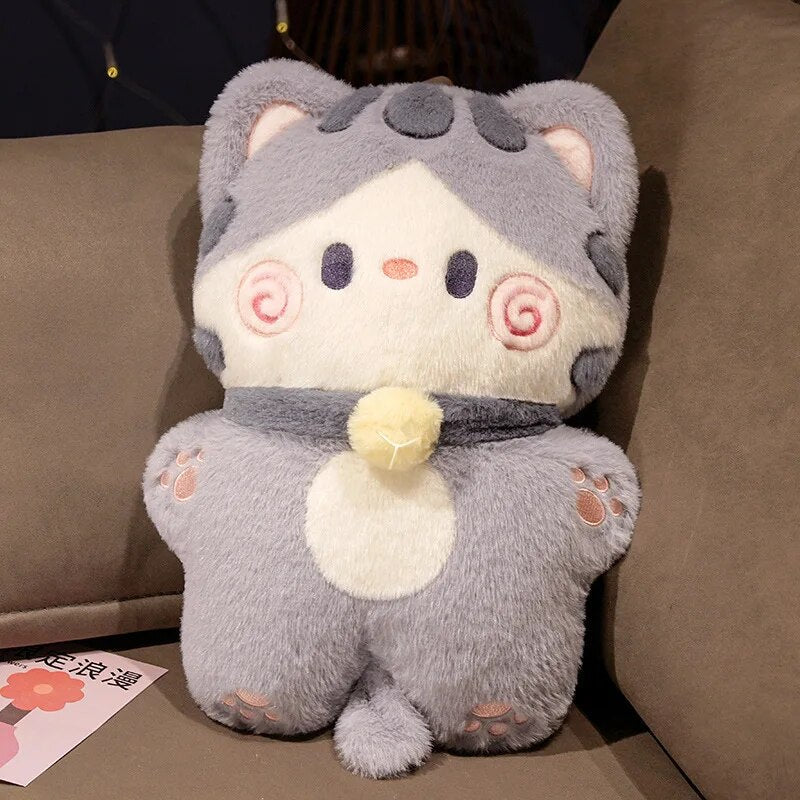 Hugging Cat Fluffy Toy Cartoon Cute Plush Stuffed Animals Pillow Soft Plushies Doll for Baby Girls Home Sofa Car Seat Decoration MEITINA Store