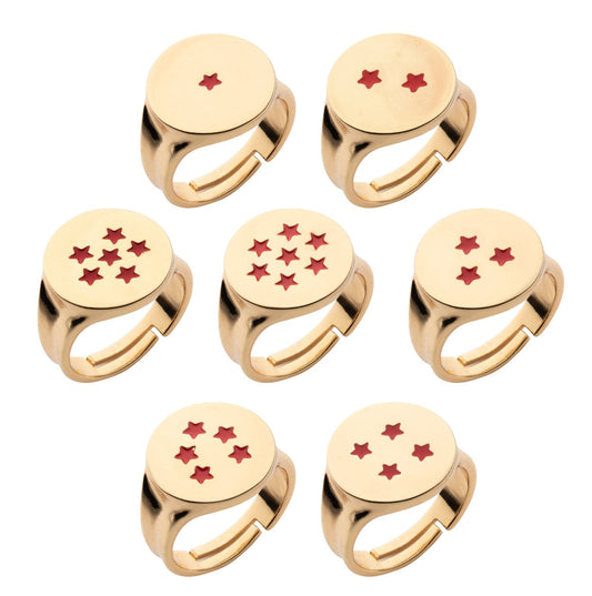 Dragon Ball Super Adjustable Dragon Balls Ring Set