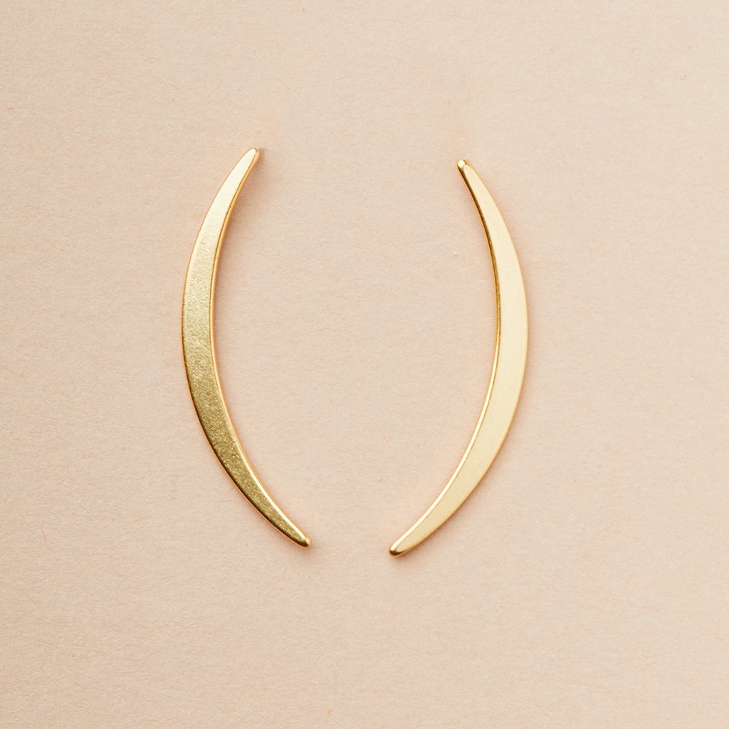 REFINED GIBBOUS SLICE STUD | JEWELRY