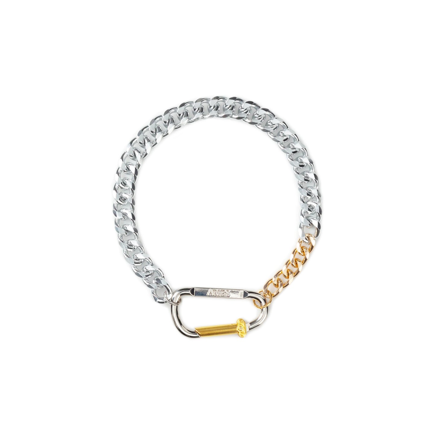 Aries Column Carabiner Silver Necklace