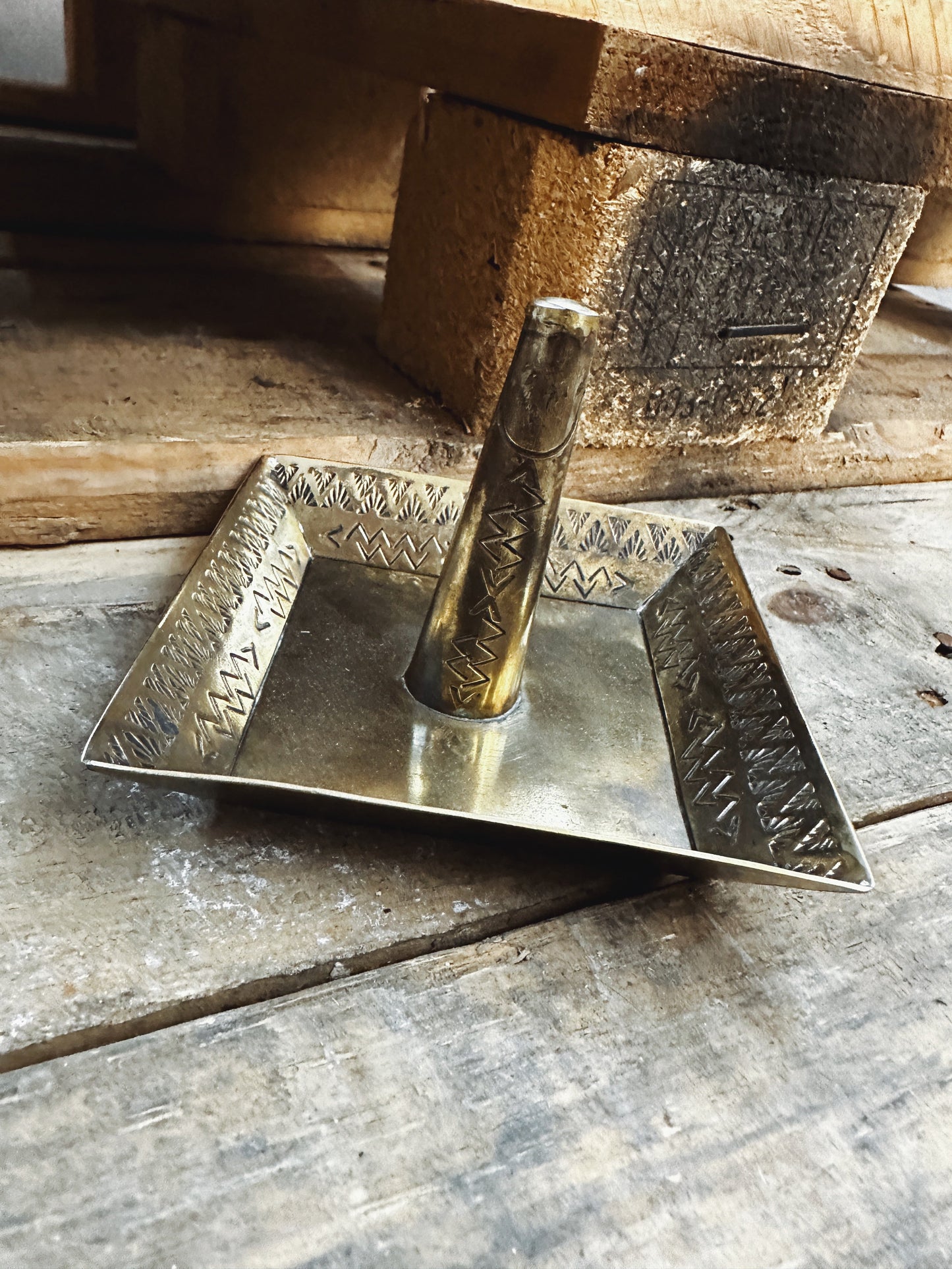 J. Alexander Rustic Stamped Silver Ring Holder