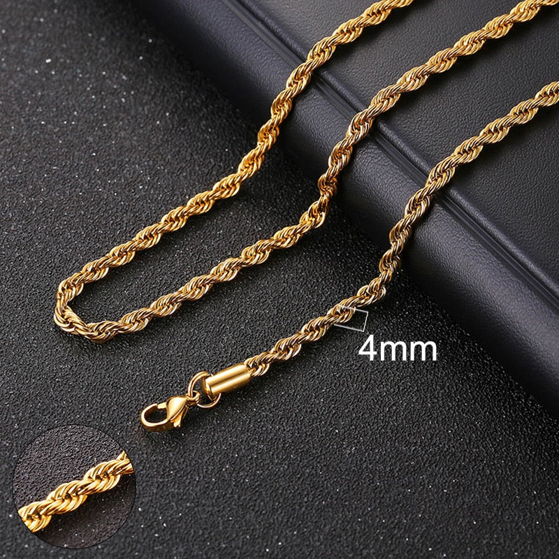 Chain Necklace for Men Women, Stainless Steel Curb Link Chain