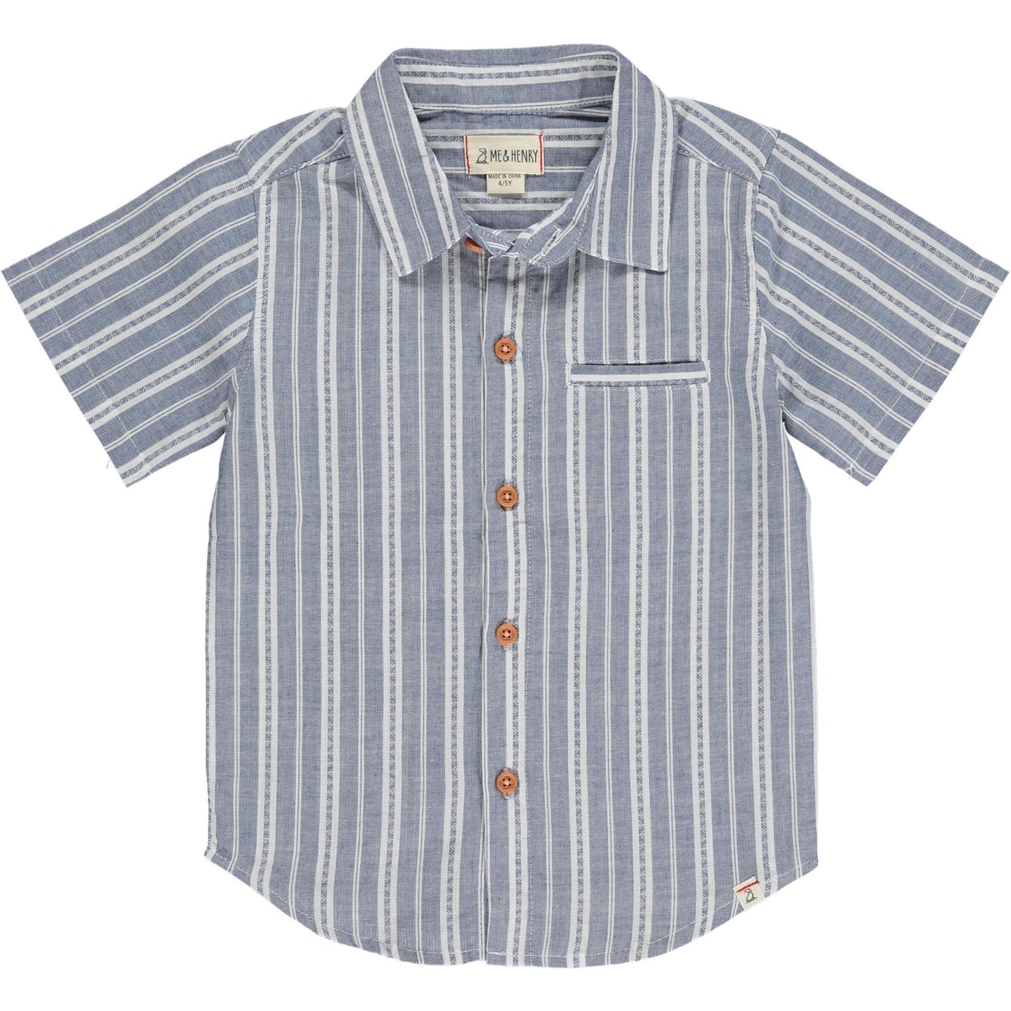 Me & Henry Newport Blue/White Striped Woven Shirt