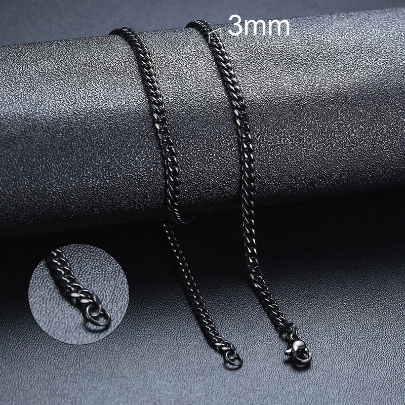 Chain Necklace for Men Women, Stainless Steel Curb Link Chain