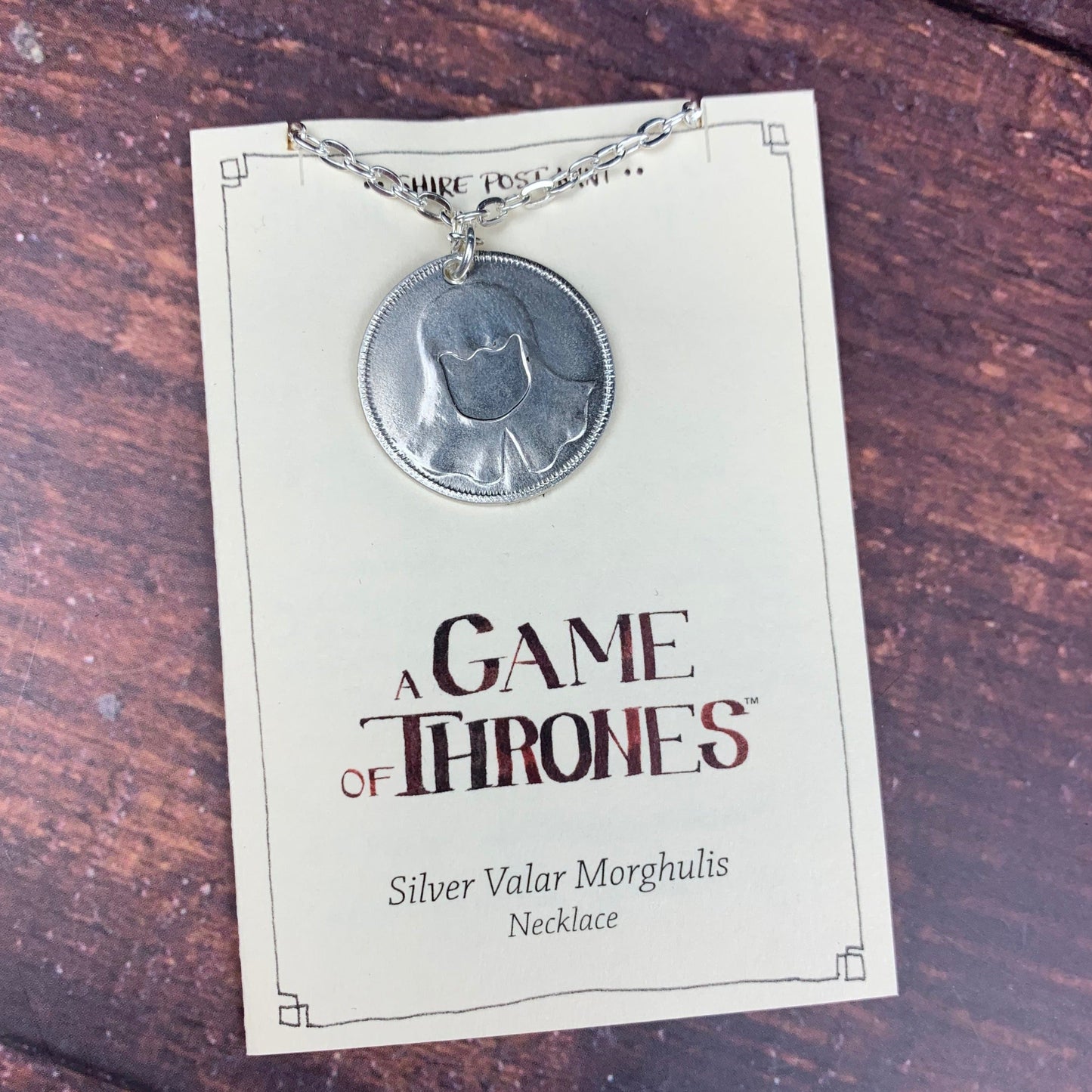 Silver Valar Morghulis Faceless Man Coin A Game of Thrones Necklace