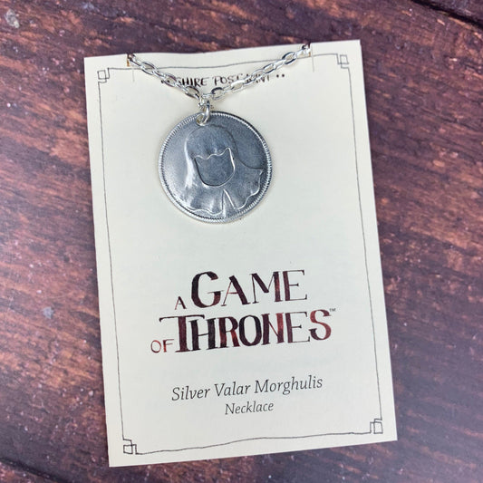 Silver Valar Morghulis Faceless Man Coin A Game of Thrones Necklace