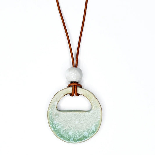 June Necklace: Seafoam with White Bead