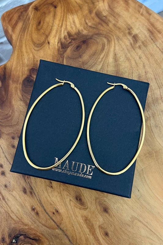 18K Eva Large Gold Hoop Earrings